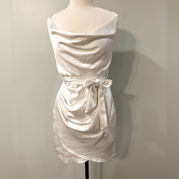 One And Only Collective Dresses & Skirts - White satin side tie dress